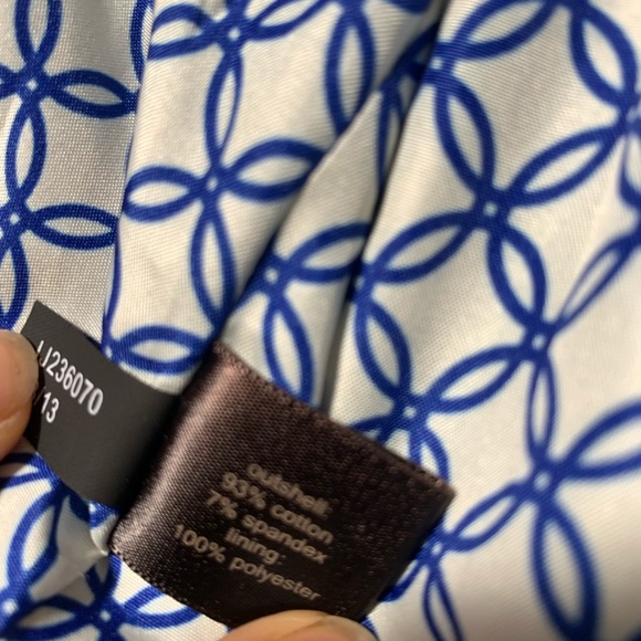 The limited cobalt blue one button cotton polyester blazer geometric circle sz S - Picture 6 of 12